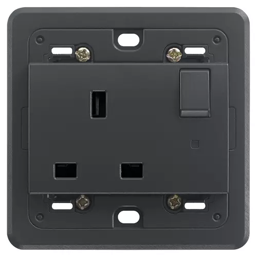 Vimar - 20221.L - Switched 2P+E 13A English outlet grey