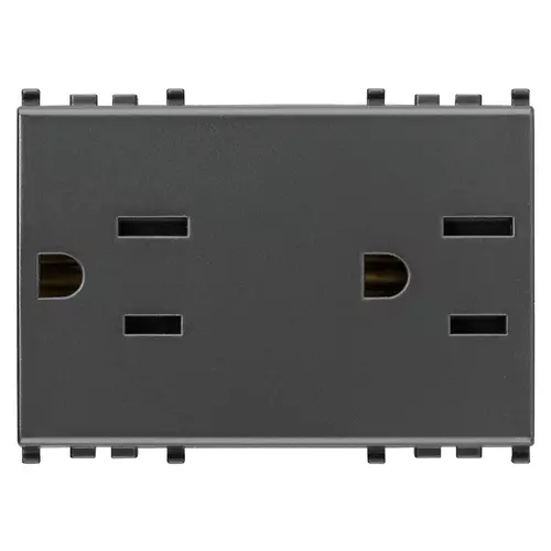 Vimar - 20243 - Two 2P+E15A USA+SASO SICURY outlets grey