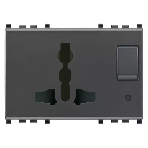 Vimar - 20255 - 2P+E 13A SICURY multi-outlet+switch grey