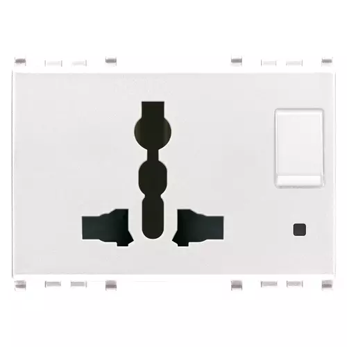 Vimar - 20255.B - 2P+E 13A SICURY multi-outlet+switchwhite