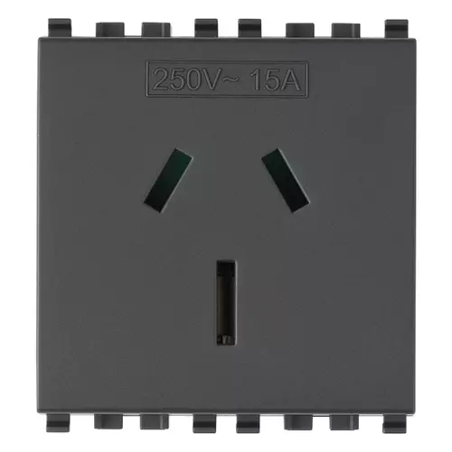 Vimar - 20262 - 2P+E 15A Australian SICURY outlet grey