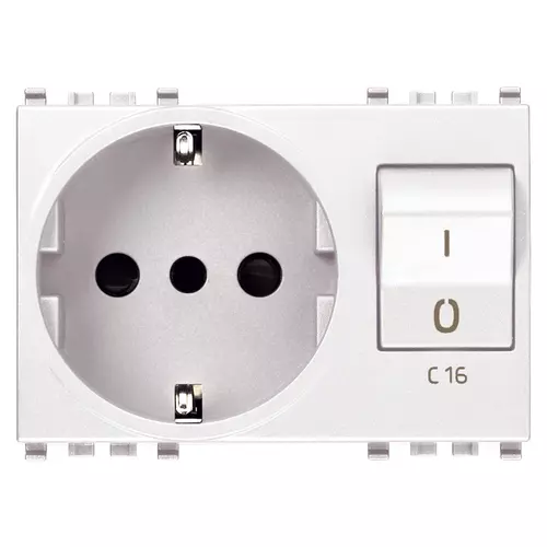 Vimar - 20276.B - 2P+E 16A P30 outlet+C16 CB white