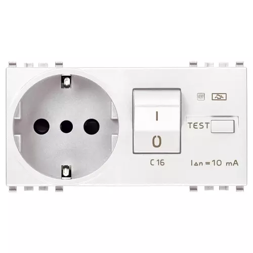 Vimar - 20286.B - Steckdose 2P+E 16A P30 m/FI-Sch.C16 weiß