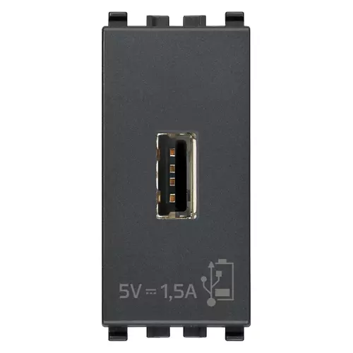 Vimar - 20292 - Unidad alimentación USB 5V 1,5A 1M gris