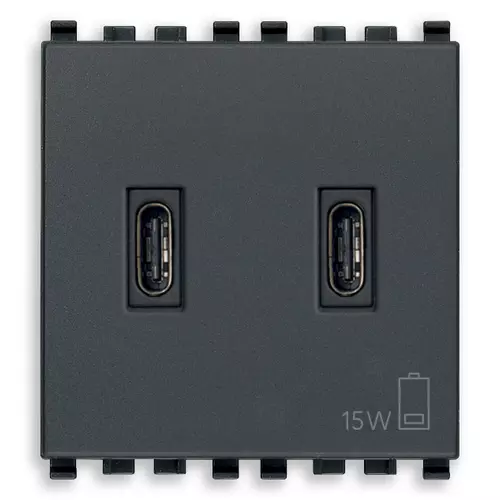 Vimar - 20295.CC - C+C-USB supply unit 15W 3A 5V 2M grey