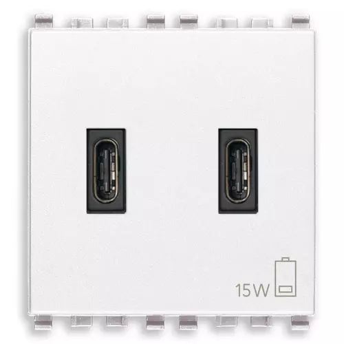 Vimar - 20295.CC.B - C+C-USB supply unit 15W 3A 5V 2M white