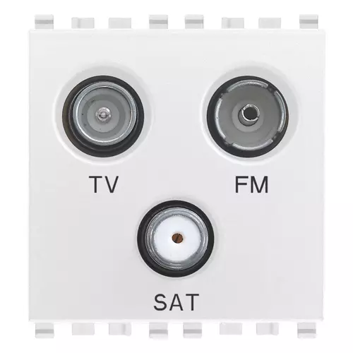 Vimar - 20303.B - Πρίζα TV-FM-SAT τερματική 3εκροές λευκό