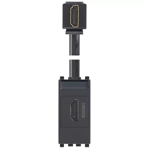Vimar - 20346.H - Prise HDMI 2.1b avec câble à 90° gris