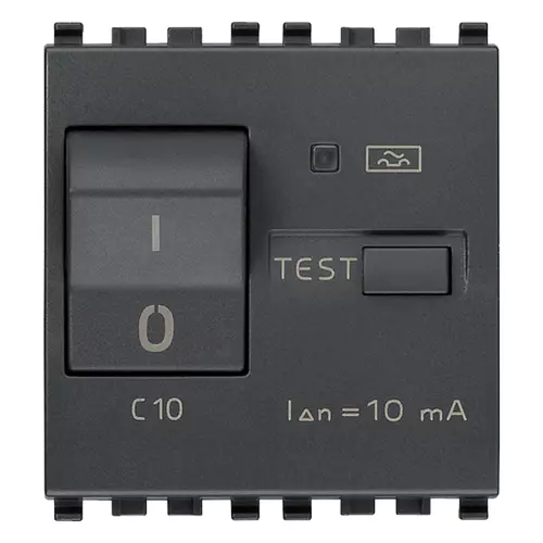 Vimar - 20411.10 - 1P+N C10 10mA RCBO grey