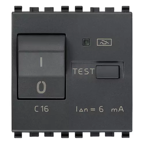 Vimar - 20411.16.6 - 1P+N C16 RCBO 120-230V 6mA grey