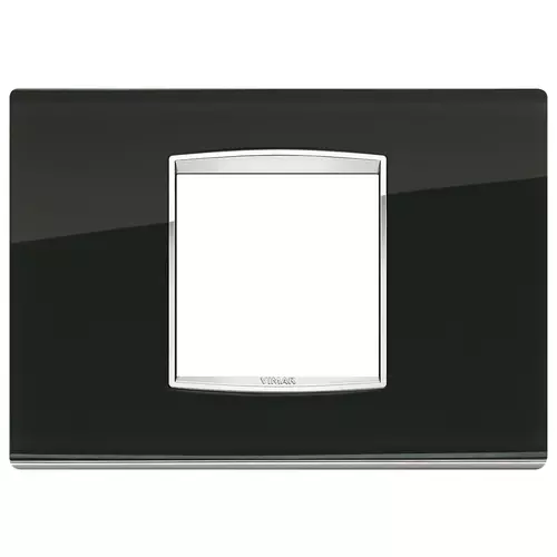 Vimar - 20652.C71 - Classic plate 2centrMBS Glass black ice