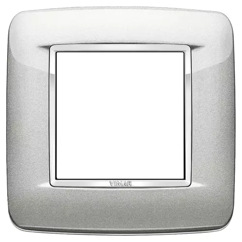 Vimar - 20672.C10 - Placa Round 2M Bright plata metal