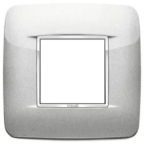 Vimar - 20677.C10 - Placa Round 2MBS Bright plata metal