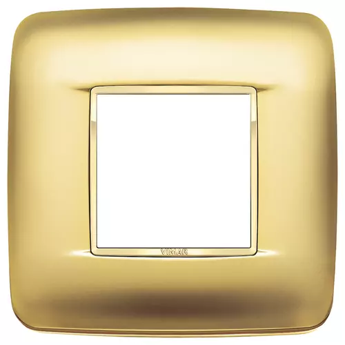 Vimar - 20677.G21 - Round plate 2MBS Galvan.satin gold