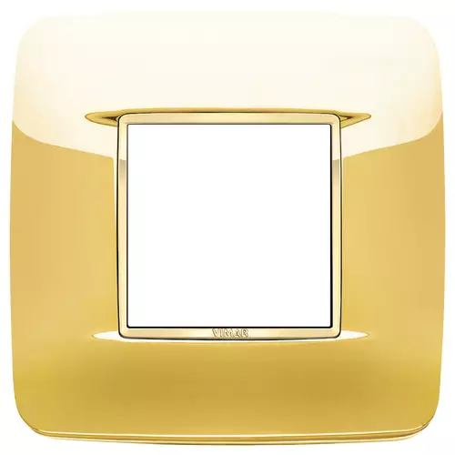 Vimar - 20677.G24 - Round plate 2MBS Galvan.polished gold