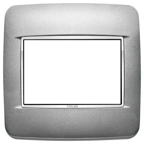 Vimar - 20678.C13 - Round plate 3MBS Bright matt silver