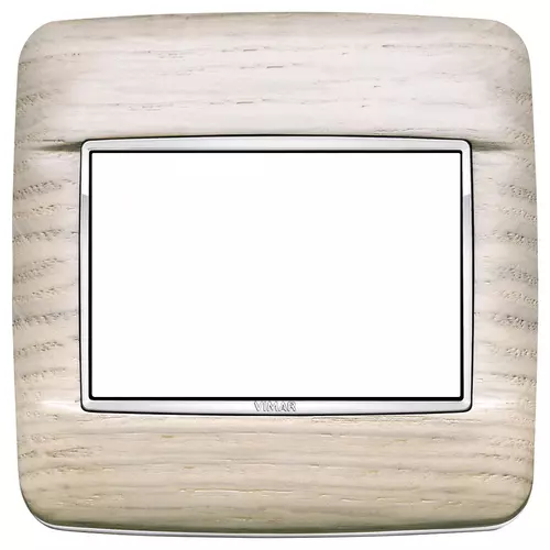 Vimar - 20678.C32 - Plaque Round 3MBS Wood rouvre blanc