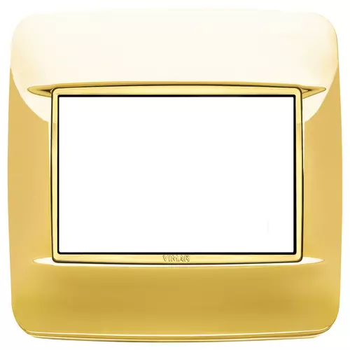 Vimar - 20678.G24 - Round plate 3MBS Galvan.polished gold