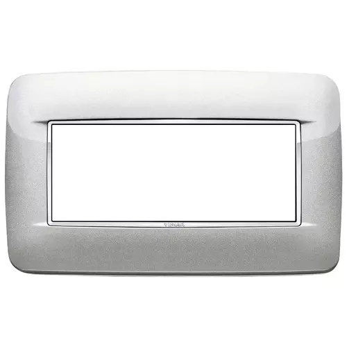 Vimar - 20679.C10 - Placa Round 5MBS Bright plata metal