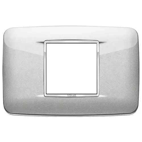 Vimar - 20682.C10 - Placa Round 2Mcentr Bright plata metal