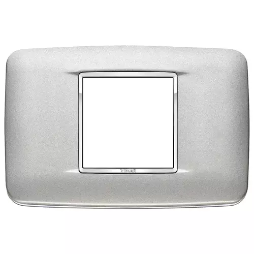 Vimar - 20682.C13 - Placa Round 2Mcentr Bright plata mate