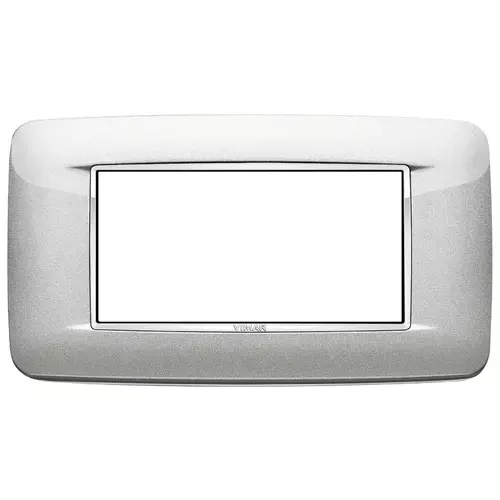 Vimar - 20684.C10 - Plaque Round 4M Bright argent métal