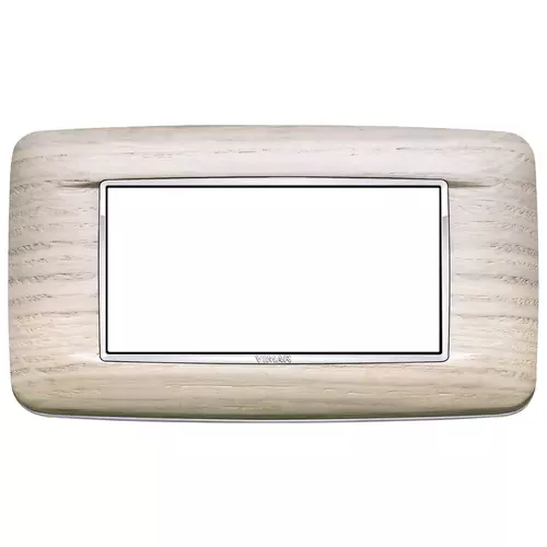 Vimar - 20684.C32 - Plaque Round 4M Wood rouvre blanc