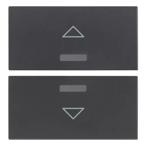 Vimar - 20842.3 - Deux demi-boutons 2M symbole flèche gris