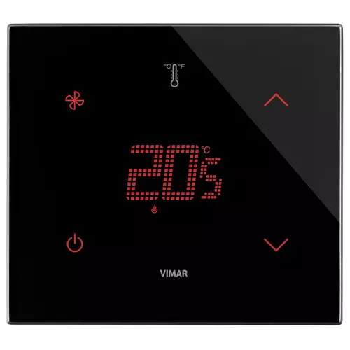 Vimar - 21514.F.76 - Home-Thermostat FAN 2M black diamond