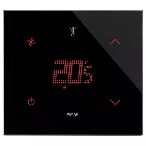 Vimar - 21514.F.76 - Termostato domotico FAN 2M nero diamante