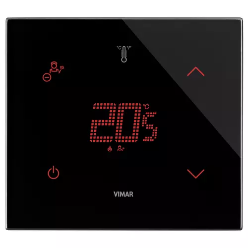 Vimar - 21514.H.76 - Termostato domótico  HOTEL2M negro diam.
