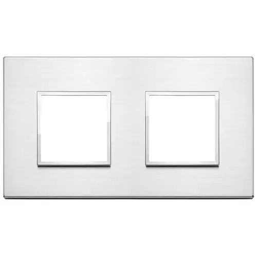 Vimar - 21643.01 - Plaque 4M (2+2) entraxe71 aluminium bril