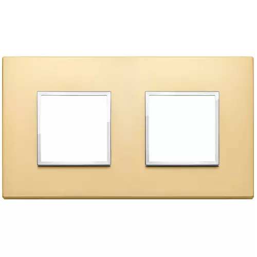 Vimar - 21643.10 - Plate 4M (2+2) 71mm satin gold