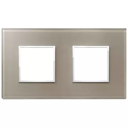 Vimar - 21643.74 - Plaque 4M (2+2) entraxe71 marron opal