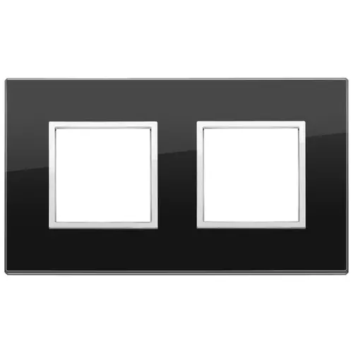 Vimar - 21643.76 - Plaque 4M (2+2) entraxe71 noirdiamant