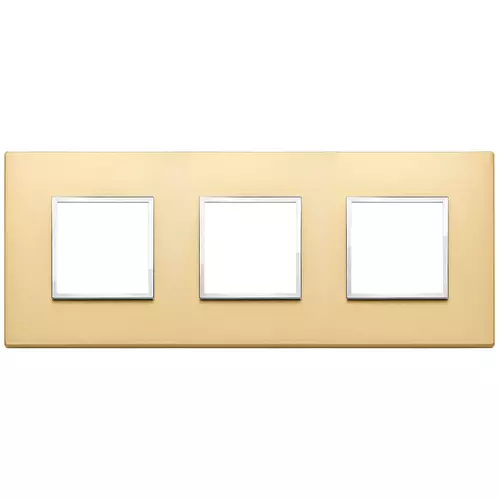 Vimar - 21644.10 - Plate 6M (2+2+2) 71mm satin gold