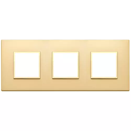 Vimar - 21644.G10 - Plate 6M (2+2+2) 71mm satin gold