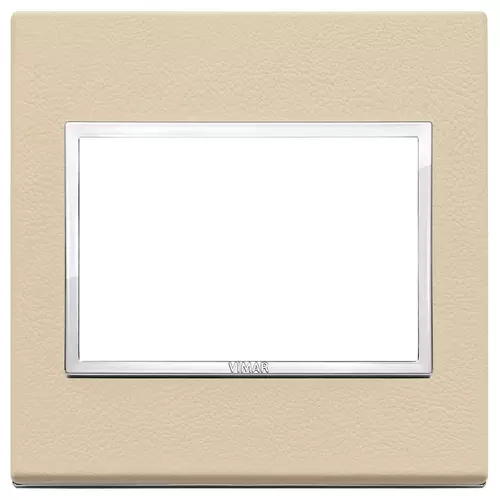 Vimar - 21648.21 - Placa 3M BS piel natural crema