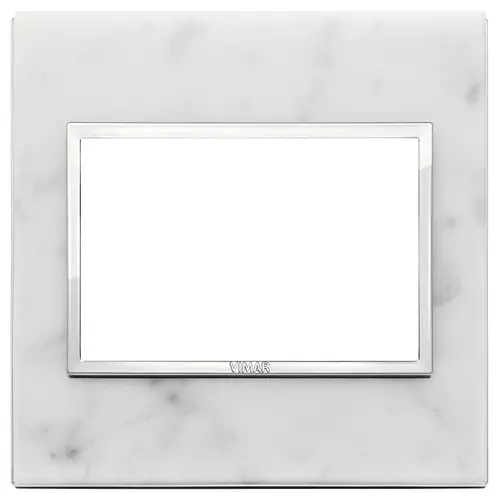 Vimar - 21648.51 - Plate 3M BS stone Carrara white