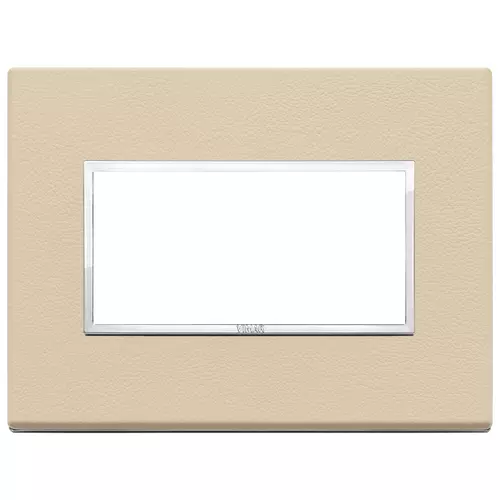 Vimar - 21654.21 - Placa 4M piel natural crema