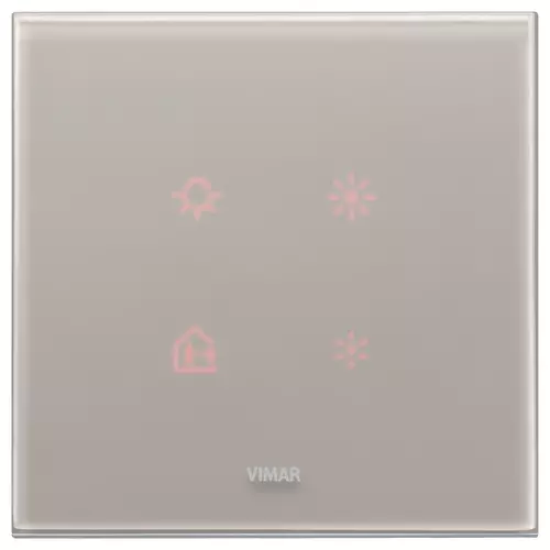 Vimar - 21662.73 - Placa 2M cristal gris perla