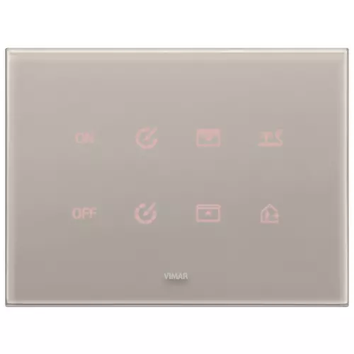 Vimar - 21664.73 - Plaque 4M cristal gris perle