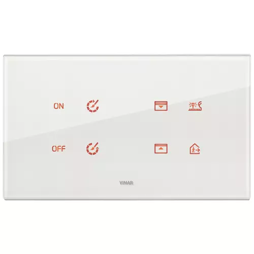 Vimar - 21667.70 - Plate 5MBS (2+blank+2) cryst.diam.white