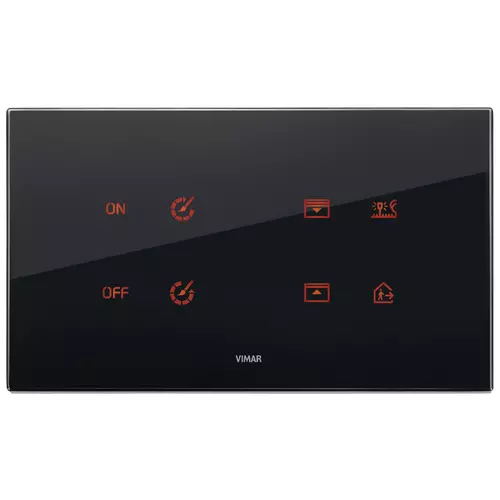 Vimar - 21667.76 - Placa 5MBS (2+blank+2)cristal negro diam