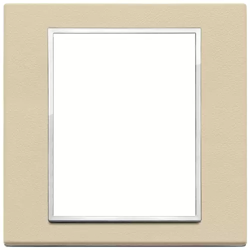 Vimar - 21668.21 - Placa 8(4+4)M piel natural crema