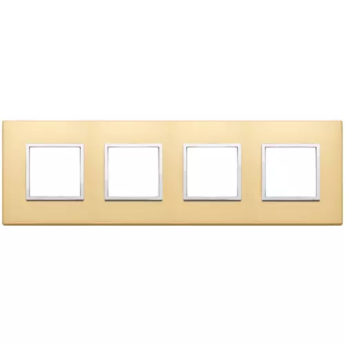 Vimar - 21669.10 - Plate 8M (2+2+2+2) 71mm satin gold