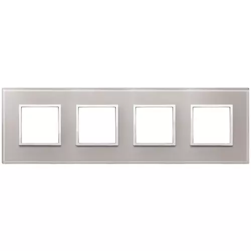 Vimar - 21669.73 - Plaque8M (2+2+2+2) entraxe71 gris perle