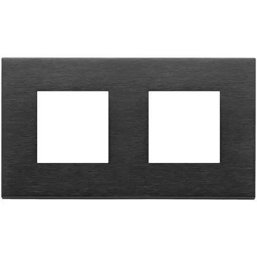 Vimar - 22643.13 - Plate 4M (2+2)x71mm metal  brushed black