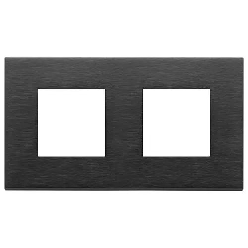 Vimar - 22643.13 - Plaque 4M (2+2)x71mm métal noir brossé