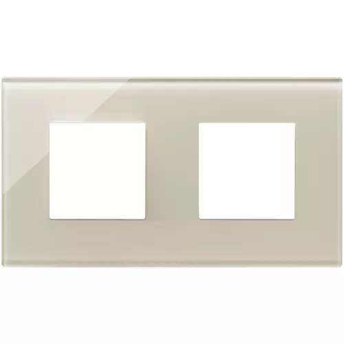 Vimar - 22643.72 - Plate 4M (2+2) 71mm glass Canvas white